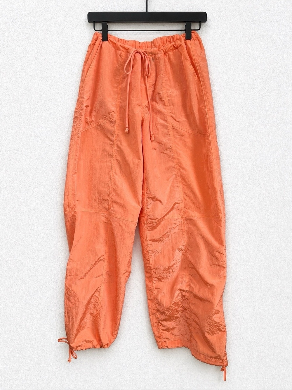 Wild Fable Orange Crinkle Wide Leg Pants | Drawstring Waist | Ankle Ties Sz S